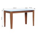 Ver imagem 2 de Mesa de Jantar Lyon Pés Madeira Maciça Tampo MDF Laqueado 135x70 - Amêndoa Branco