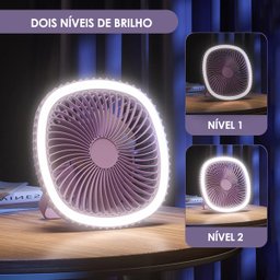 Mini Ventilador Mesa Usb Silencioso:lilás - 15