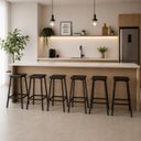 Ver imagem 3 de Kit 6 Banquetas para Cozinha Bancada Baixa Bar Área Gourmet Moderna