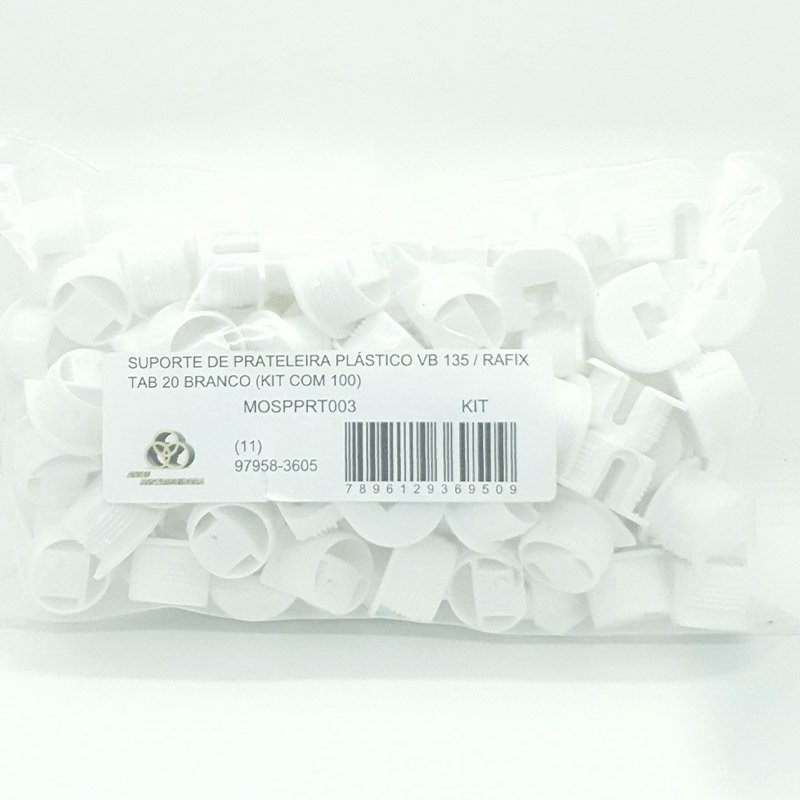 Suporte De Prateleira Plástico Vb 135 / Rafix Tab 20 Branco (Kit Com 100) - 5
