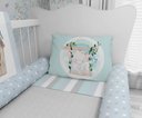 Ver imagem 4 de Kit Berço Enxoval de Bebê Jardim Pássaros Azul