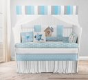 Ver imagem 2 de Kit Berço Enxoval de Bebê Jardim Pássaros Azul