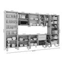 Ver imagem 3 de Cozinha Modulada 8 Peças Brilhante com 1 Cristaleira 3 Balcões 3 Armários Aéreo e 1 Torre