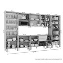 Ver imagem 3 de Cozinha Modulada 8 Peças Brilhante com 1 Cristaleira 3 Balcões 3 Armários Aéreo e 1 Torre Bege/Cinamomo/Off White