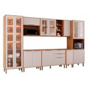 Ver imagem 2 de Cozinha Modulada 8PEÇAS Brilhante 1 Cristaleira 3 Balcões 3 Armários Aéreo 1 Torre Cinamomo/Offwhite