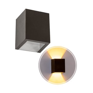 Arandela Efeito 2 Focos Marrom Sem Friso Box Policarbonato St1386