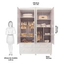 Ver imagem 3 de Dormitório Infantil Elô Guarda Roupa, Cômoda e Berço Branco Brilho - Móveis Peroba