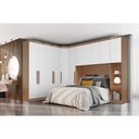 Ver imagem 1 de Quarto Modulado Rizon 5 Peças (1 Armário Ponte + 1 Closet + 2 Guarda Roupas + 1 Complemento) Qc202