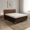 Ver imagem 1 de Cama Box com Colchão de Casal 138x188x48cm Veneza Marrom Marrom com Bege