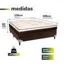 Ver imagem 3 de Cama Box com Colchão de Casal 138x188x48cm Veneza Marrom Marrom com Bege