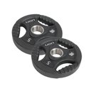 Ver imagem 1 de Par Anilha Olímpica 5 Kg Lion para Musculação Vulcanizada em Aço Maciço Revestido em Borracha