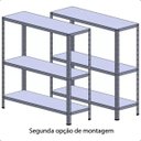 Ver mais imagens de Estante Aço Bipartida 195x92x42 6 Prateleira 30kg Chapa 26