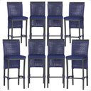 Ver imagem 1 de 8 Banquetas em Alumínio Roma Preta Corda Náutica Tecido 10