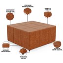 Ver imagem 3 de Puff Decorativo Para Sala de Estar Quadrado Milano 90x90cm W01 Couríssimo Camel - Lyam Decor