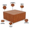Puff Decorativo Para Sala de Estar Quadrado Milano 90x90cm W01 Couríssimo Camel - Lyam Decor - 3