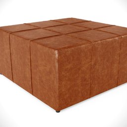 Puff Decorativo Para Sala de Estar Quadrado Milano 90x90cm W01 Couríssimo Camel - Lyam Decor - 8