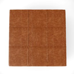 Puff Decorativo Para Sala de Estar Quadrado Milano 90x90cm W01 Couríssimo Camel - Lyam Decor - 7