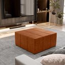 Ver imagem 2 de Puff Decorativo Para Sala de Estar Quadrado Milano 90x90cm W01 Couríssimo Camel - Lyam Decor