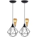Ver imagem 1 de 2 Pendentes Aramado Teto Diamante Luminária Lustre Retrô Balcão + Lâmpada Led ST64 Vintage
