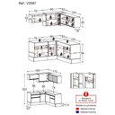 Ver imagem 5 de Armário de Cozinha Completa de Canto com Rodapé Veneza Multimóveis V2097 Branco/Preto