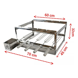 Kit Churrasqueira Inox Gira Grill 5 Espetos - 2