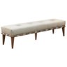 Recamier Puff Decorativo Madeira Maciça Luxo Linho Bege - Zahav Estofados - 1