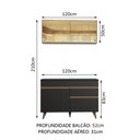 Ver imagem 4 de Armário de Cozinha Compacta 120cm Preto/Rustic Reims Madesa 01