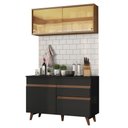 Ver imagem 3 de Armário de Cozinha Compacta 120cm Preto/Rustic Reims Madesa 01