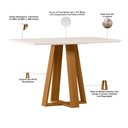 Ver imagem 3 de Mesa de Jantar 4 Lugares Retangular 120cm Tampo Mdf com Vidro Elian N01 Ypê Off White - Lyam Decor
