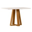 Ver imagem 2 de Mesa de Jantar 4 Lugares Retangular 120cm Tampo MDF com Vidro Elian N01 Ypê Off White - Lyam Decor