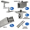 Ver imagem 2 de Kit Estrutura Suporte Fixador 1,20m Para 04 Placas Painel Solar Alumínio e Inox | Telha Cerâmica Cim