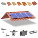 Ver imagem 1 de Kit Estrutura Suporte Fixador 1,20m Para 04 Placas Painel Solar Alumínio e Inox | Telha Cerâmica Cim
