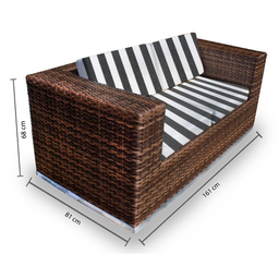 Conjunto Bora Bora - 1 Sofá 2 Lugares + 2 Poltronas + 1 Mesa de Centro - Milos - 3