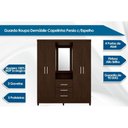 Ver imagem 2 de Guarda Roupa 4 Portas e 3 Gavetas c/ Espelho Capelinha Persia Amêndola - Demóbile