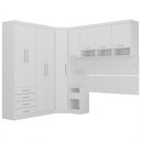 Ver imagem 2 de Quarto Modulado Casal de Canto com Guarda-roupas Maleiro e Cabeceira Alpes Master Luciane Móveis