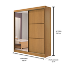 Ver imagem 3 de Guarda Roupa Mdf Atenas 2 Portas Espelho Cinamomo