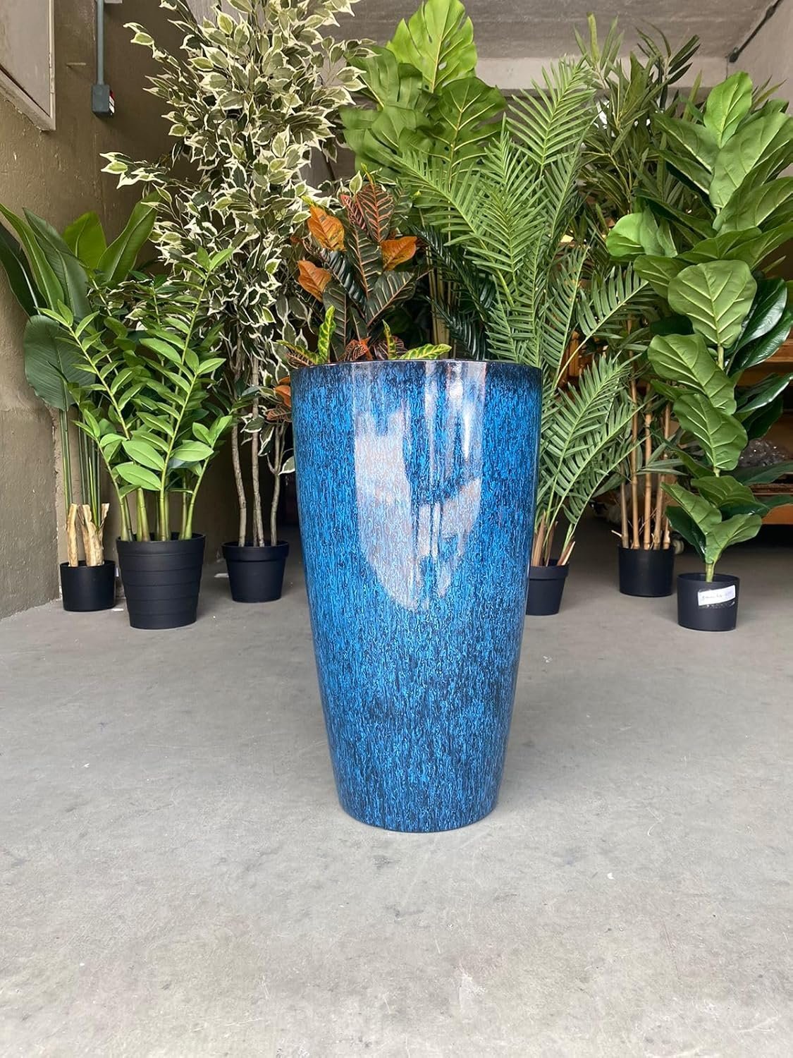 Vaso Grande para Planta Sala Varanda Jardim (liso/azul-marinho) - 6