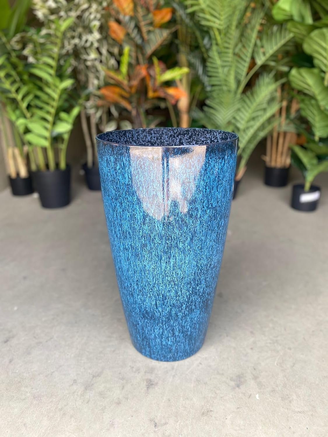 Vaso Grande para Planta Sala Varanda Jardim (liso/azul-marinho) - 4