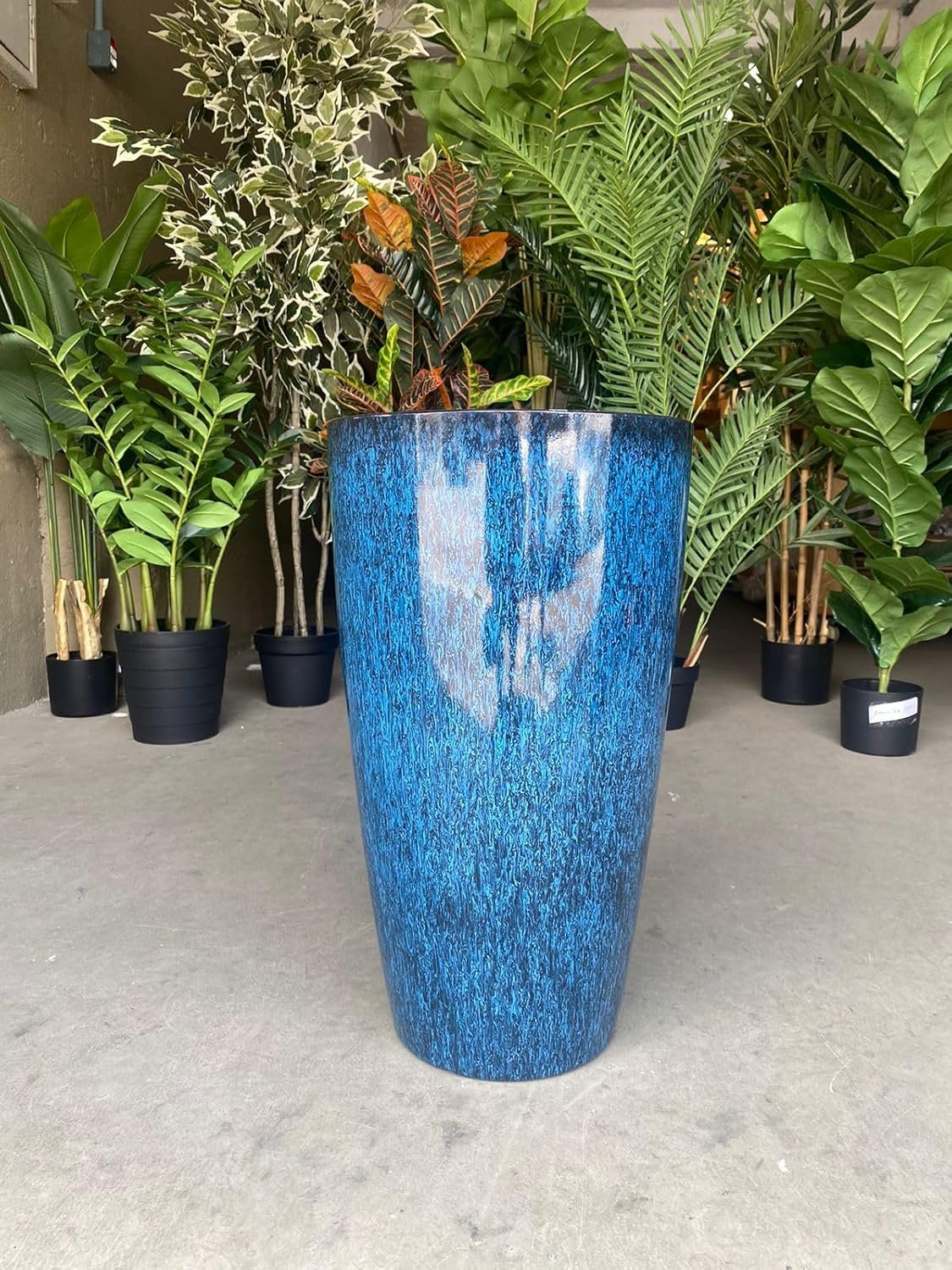 Vaso Grande para Planta Sala Varanda Jardim (liso/azul-marinho) - 3