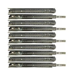 Kit 10 Corrediça Telescópica Gaveta 30cm Trilho Zincado Inox Tamanho:corrediça H30 30cm - 1