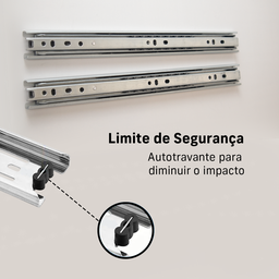 Kit 10 Corrediça Telescópica Gaveta 30cm Trilho Zincado Inox Tamanho:corrediça H30 30cm - 2