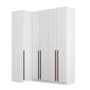 Ver imagem 6 de Guarda Roupa de Canto Reto 5 Portas MDF Altezza Trend Belmax:Branco