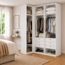 Ver imagem 3 de Guarda Roupa de Canto Reto 5 Portas MDF Altezza Trend Belmax:Branco