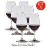 Kit 6 Taças Cristal de Vinho 17,5cm Altura Importado 265ml - 6