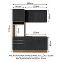 Ver imagem 3 de Cozinha Compacta Madesa Lux com Armário e Balcão 5 Portas 3 Gavetas Rustic/Preto Cor:Rustic/Preto