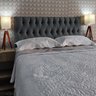 Cabeceira Cama Solteiro Capitonê Vintage Suede Cinza 120 Rbl - 1