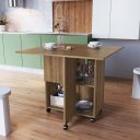 Ver imagem 1 de Mesa Com Tampo Dobrável e Rodízios 90cm Amadeirada Lilies Móveis