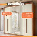 Ver imagem 5 de Guarda Roupas Casal 6 Portas 3 Gavetas com Espelho Frisado Melina