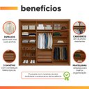 Ver imagem 4 de Guarda Roupas Casal 6 Portas 3 Gavetas com Espelho Frisado Melina