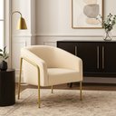 Ver imagem 1 de Poltrona Sala Decorativa Industrial Alta Dourado Stella Suede D03 - D’Rossi